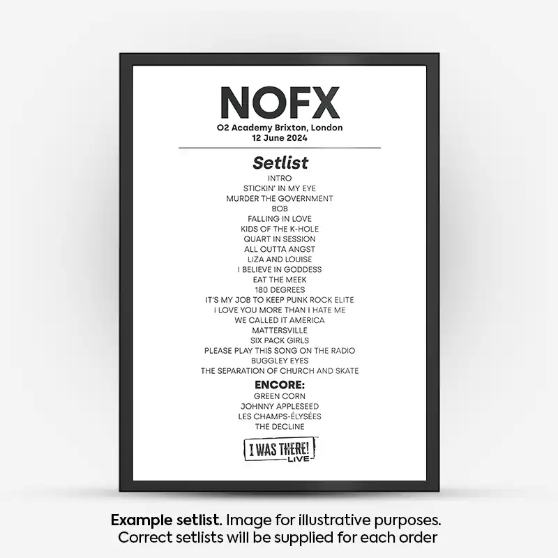 Setlist Frame Any Artist or Gig Setlist Poster - I Was There! Live