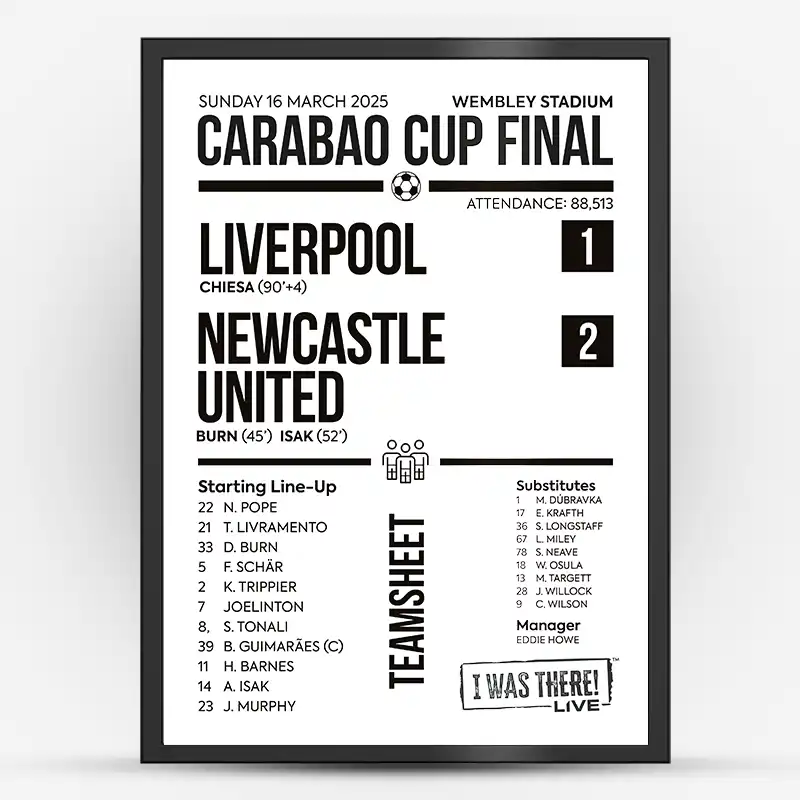 Carabao Cup Final 2024-2025 Winners Newcastle United