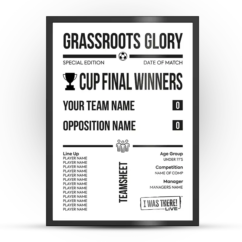 Grassroots Glory Cup Winners Football