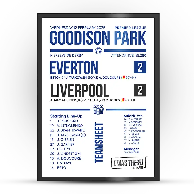 Everton vs Liverpool Goodison Park 12.02.25