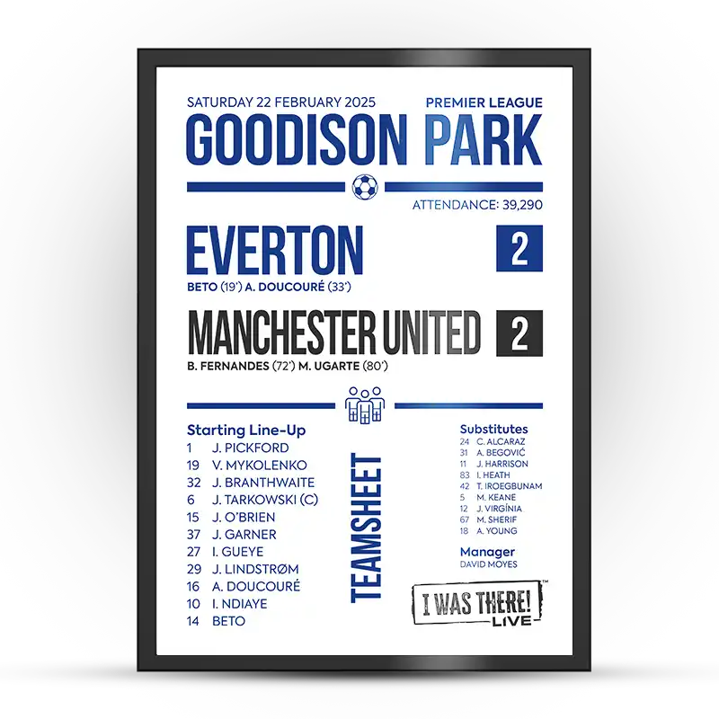 Everton vs Manchester United Goodison Park 22.02.25