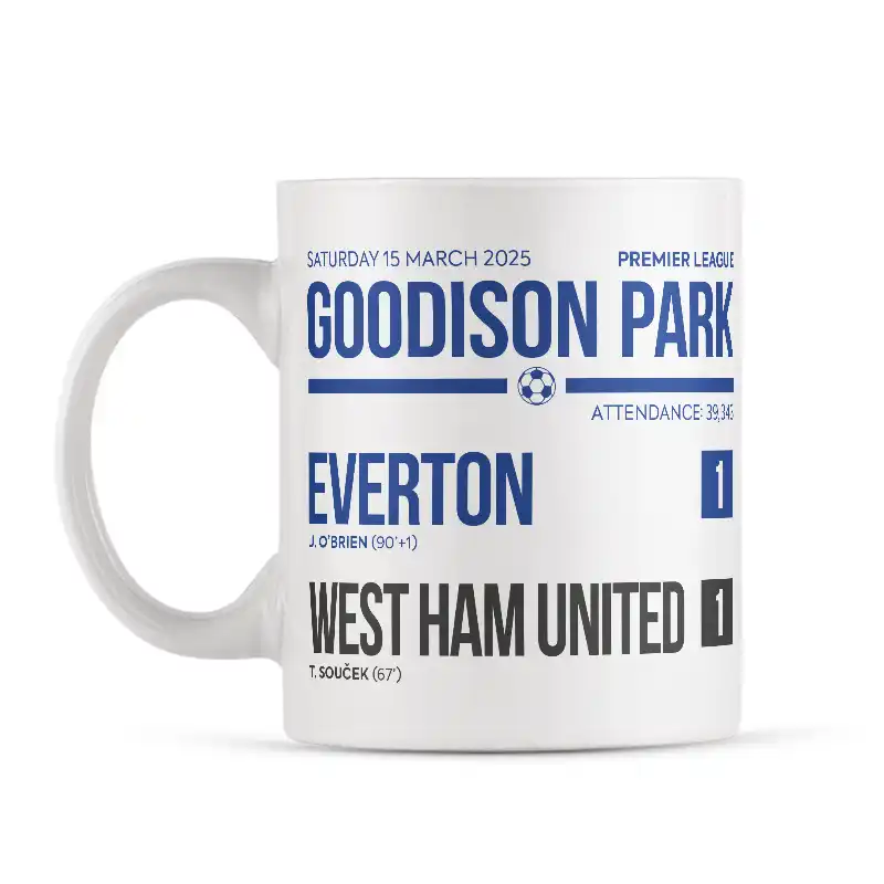 Everton V West Ham United 15 March 2025 Mug