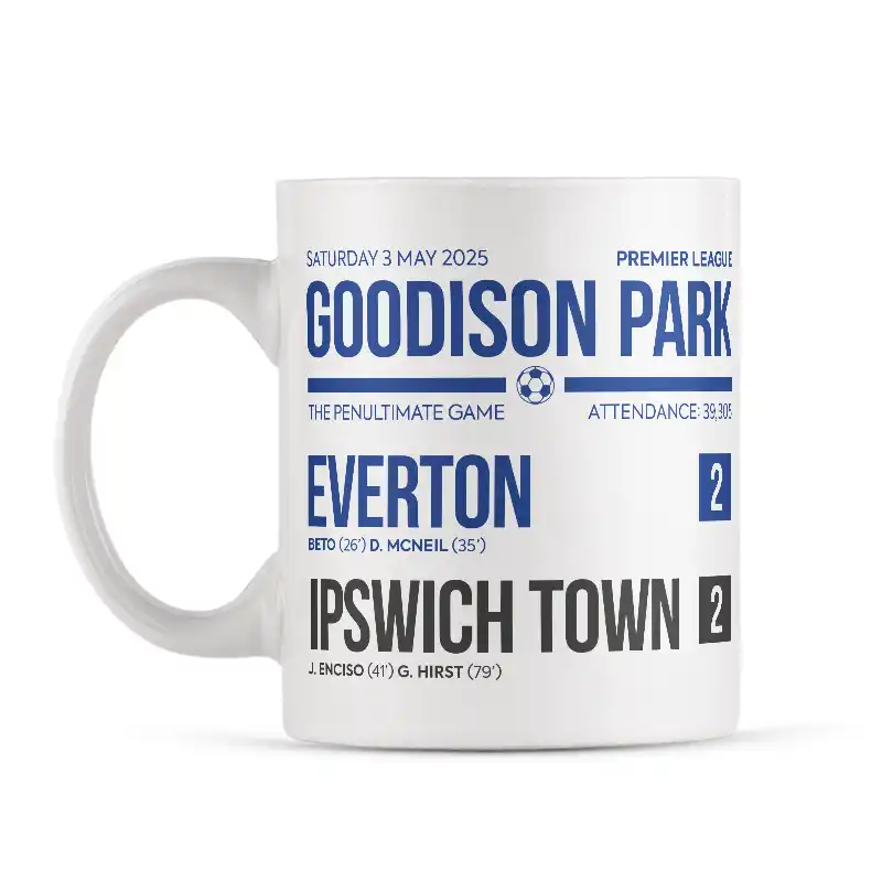 Everton V Ipswich Town 3 May 2025 Mug