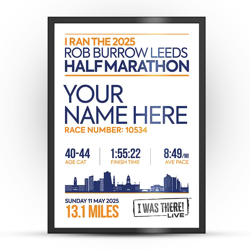 Leeds Half Marathon Personalised Poster