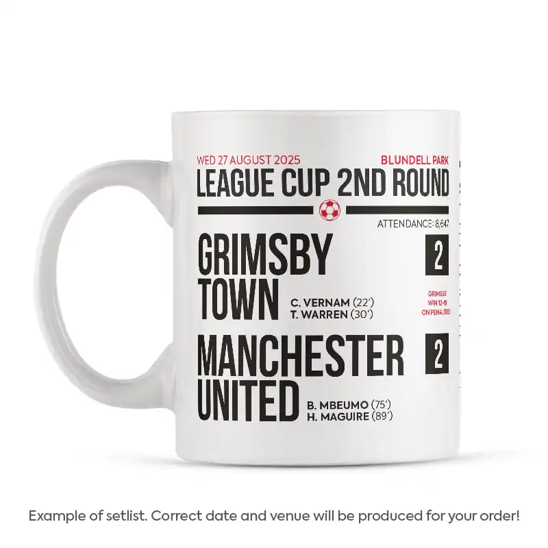 Grimsby Town vs Manchester United Mug