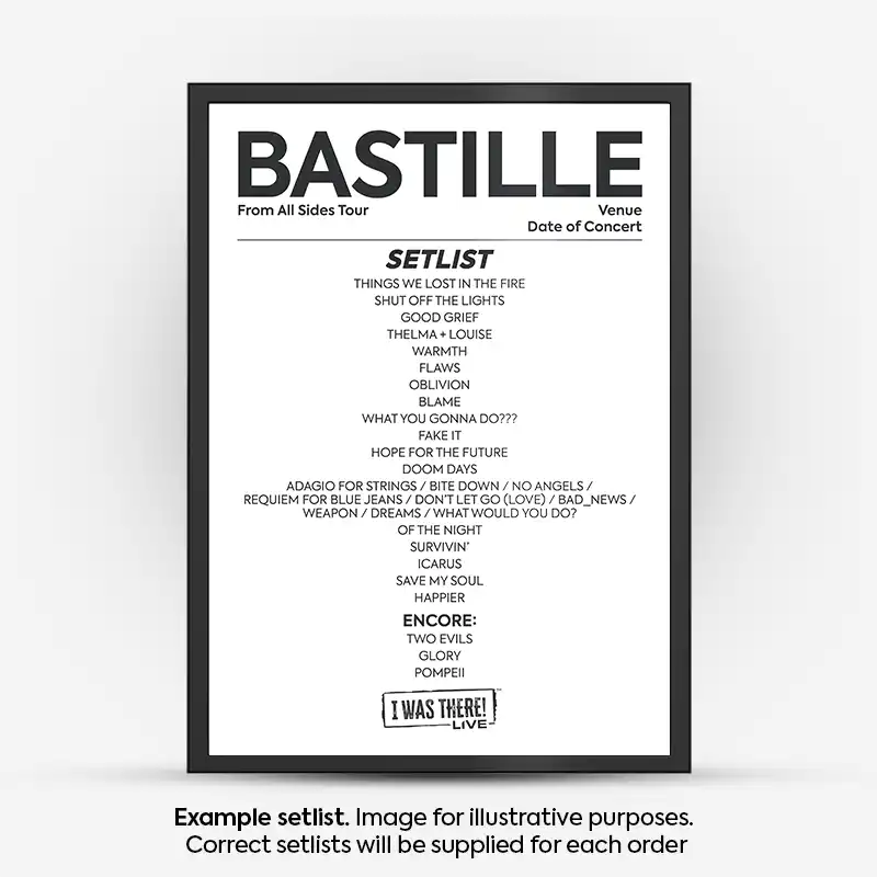 Bastille Setlist Poster - Any Date