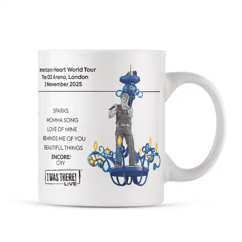 Benson Boone American Heart Tour Setlist & Illustration Mug - London 3 Nov 2025