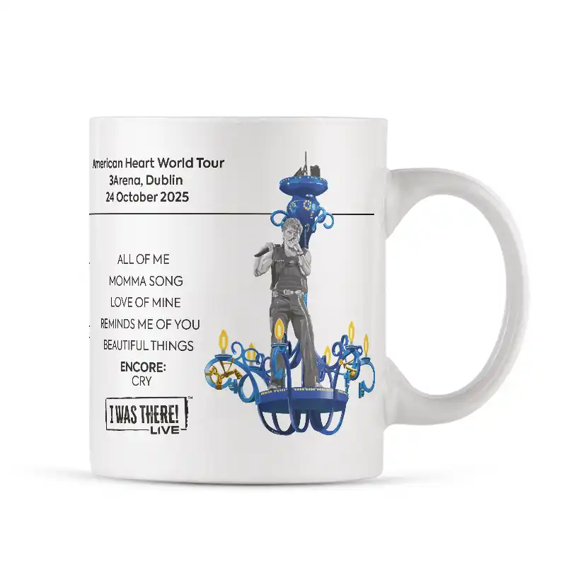 Benson Boone American Heart Tour Setlist & Illustration Mug - Dublin 24 Oct 2025
