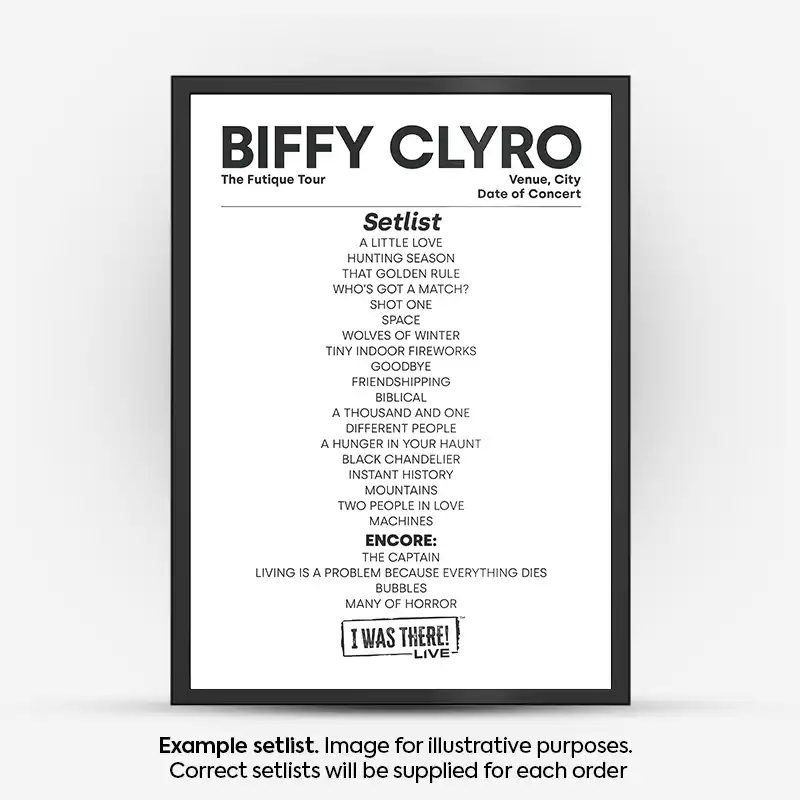 Biffy Clyro Setlist Poster Any Date
