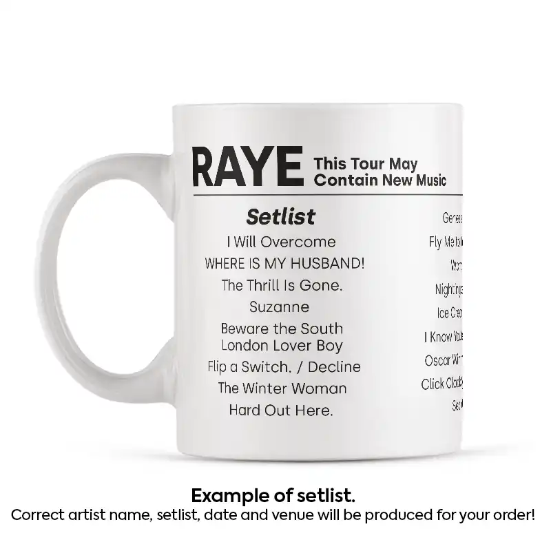 RAYE Setlist Mug - Any Date