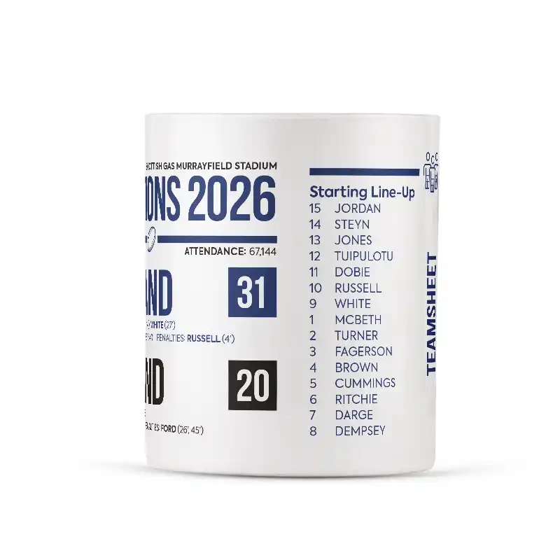 Scotland V England Six Nations 14 Feb 26 Scoreline Mug - Image 2