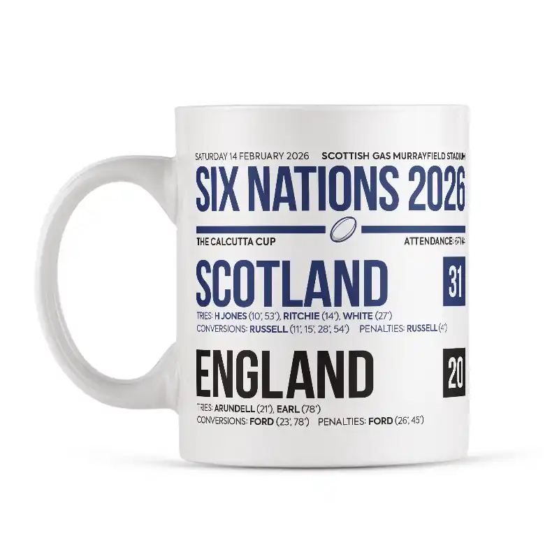 Scotland V England Six Nations 14 Feb 26 Scoreline Mug