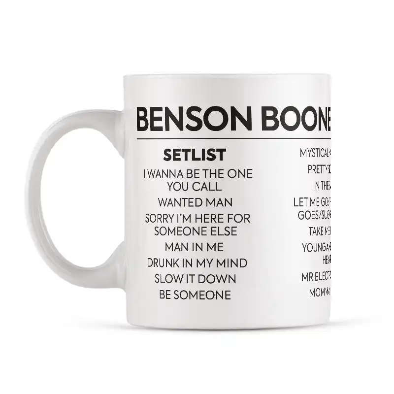 Benson Boone American Heart Tour Setlist Mug - Birmingham 15 March 2026