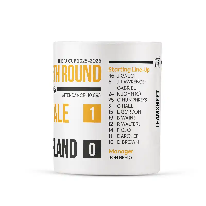 Port Vale vs Sunderland FA CUP 5th Round Mug - Image 2