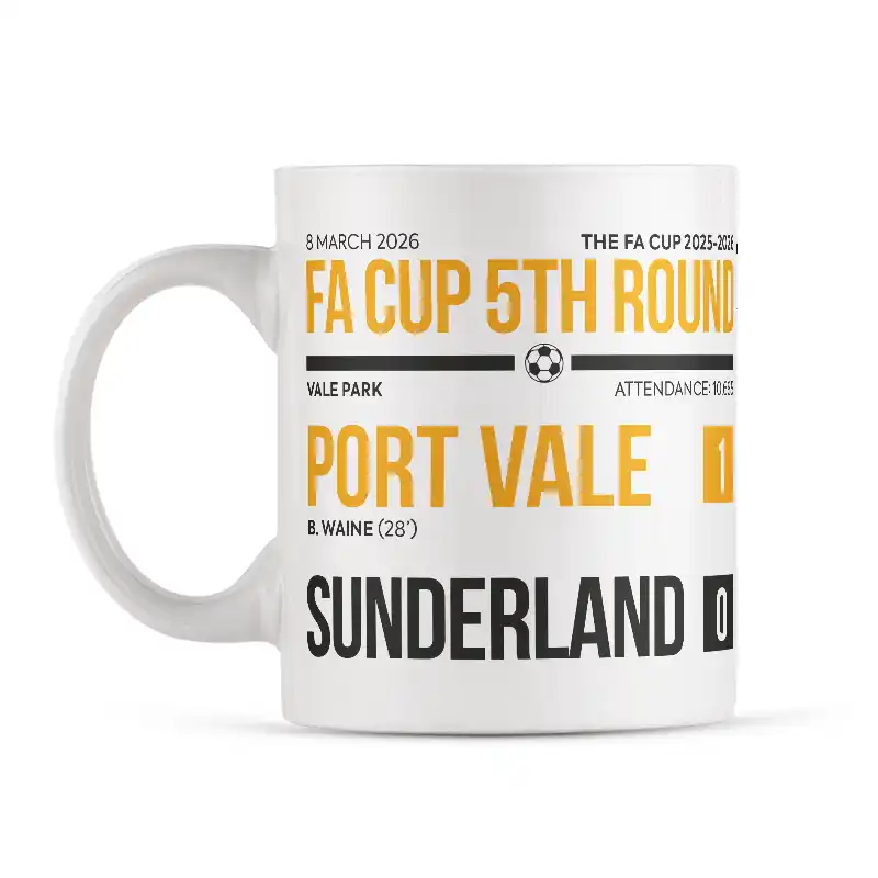 Port Vale vs Sunderland FA CUP 5th Round Mug