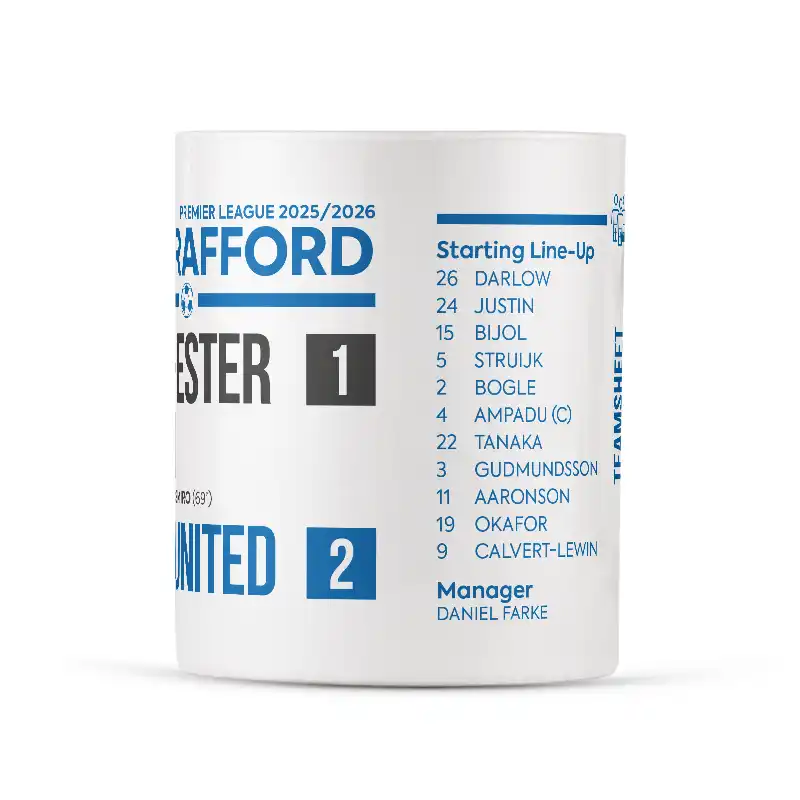 Leeds United 2 v Man United 1 - 13 April 2026 Scoreline Mug - Image 3