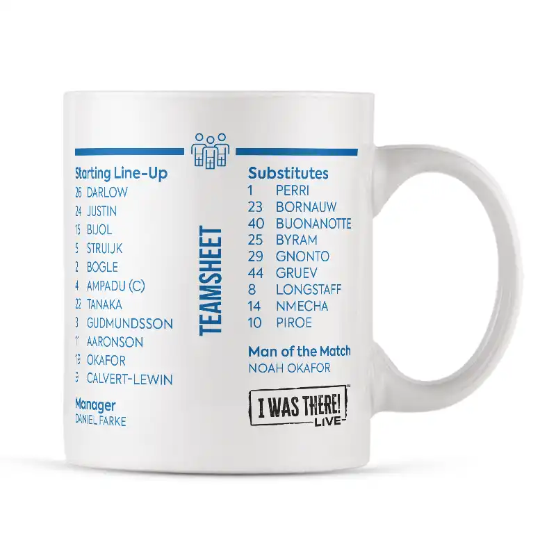 Leeds United 2 v Man United 1 - 13 April 2026 Scoreline Mug - Image 4