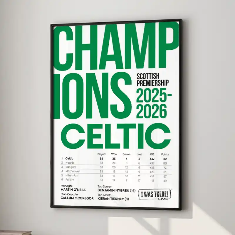 Celtic Scottish Premiership League Winners 2025-2026 Poster