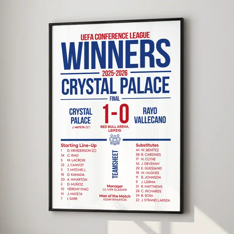 Crystal Palace Conference League Final 2026 Winners Poster