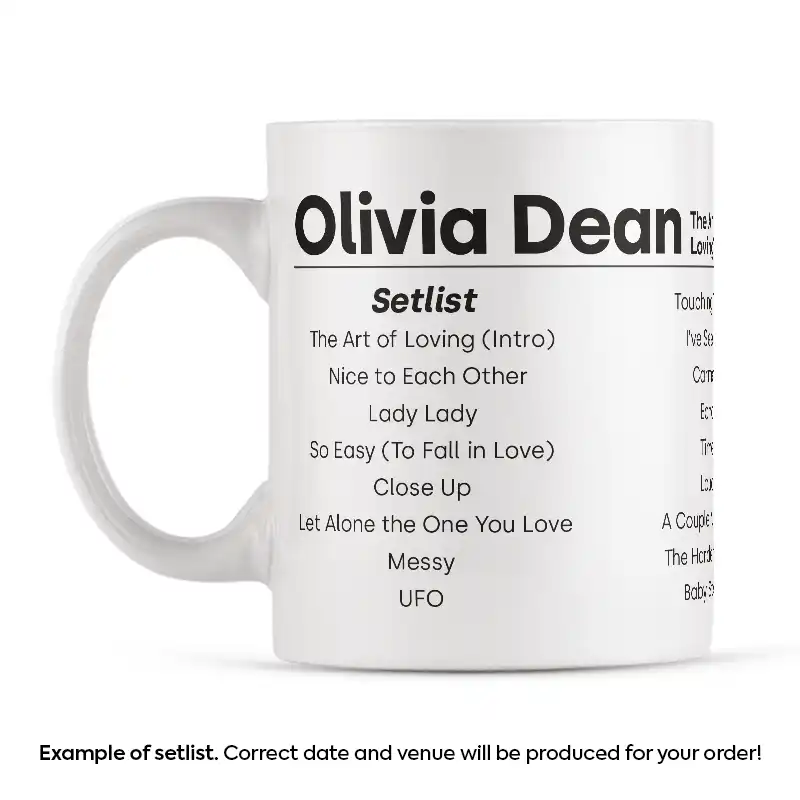 Olivia Dean Setlist Mug - Any Date