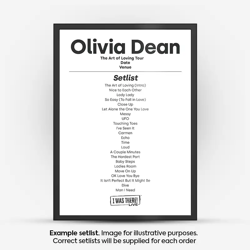 Olivia Dean Setlist Poster Any Date - Image 2