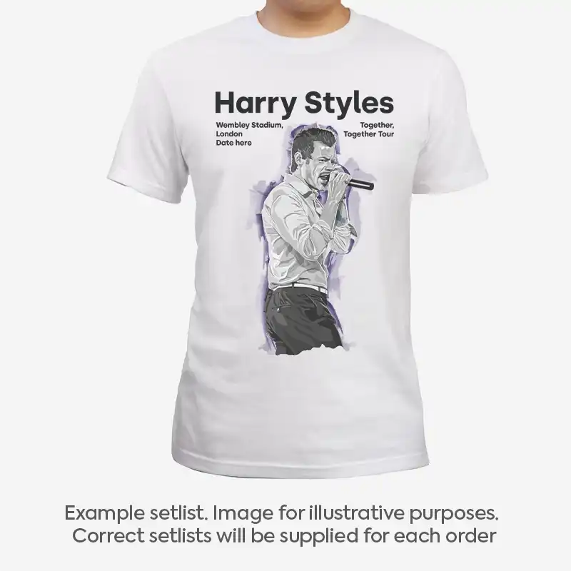 Harry Styles Illustration T-Shirt with Setlist - Any date
