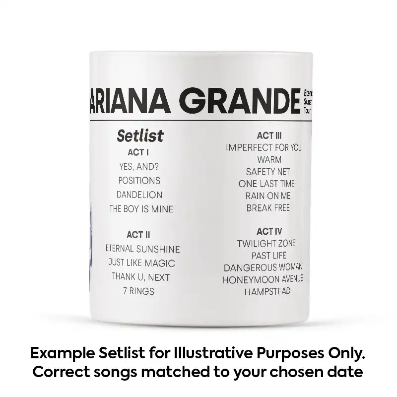 Ariana Grande Setlist Mug with Illustration - Any Date - Image 2