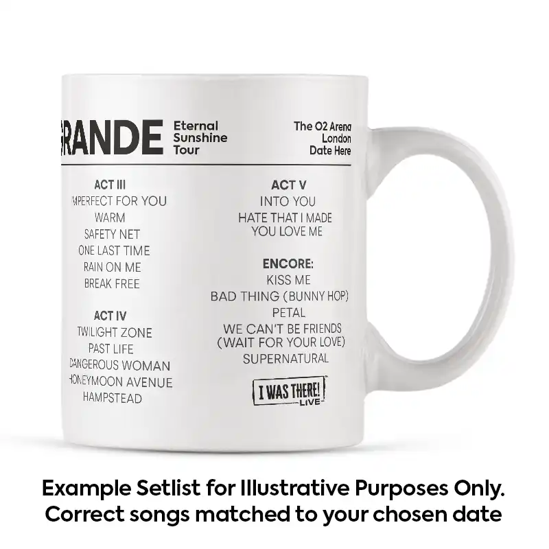 Ariana Grande Setlist Mug with Illustration - Any Date - Image 3