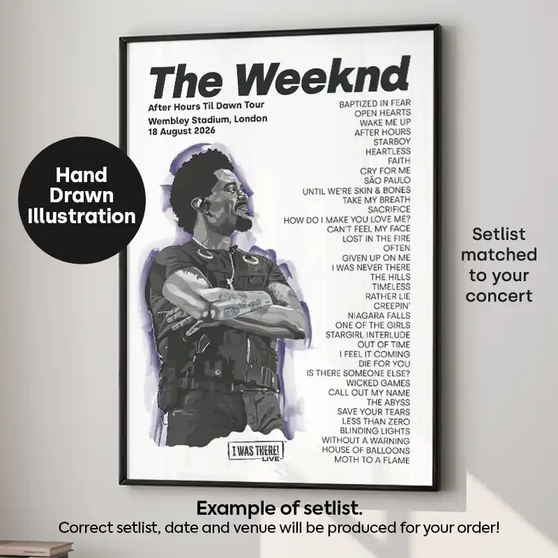 The Weeknd Illustration Setlist Poster 18 August 2026