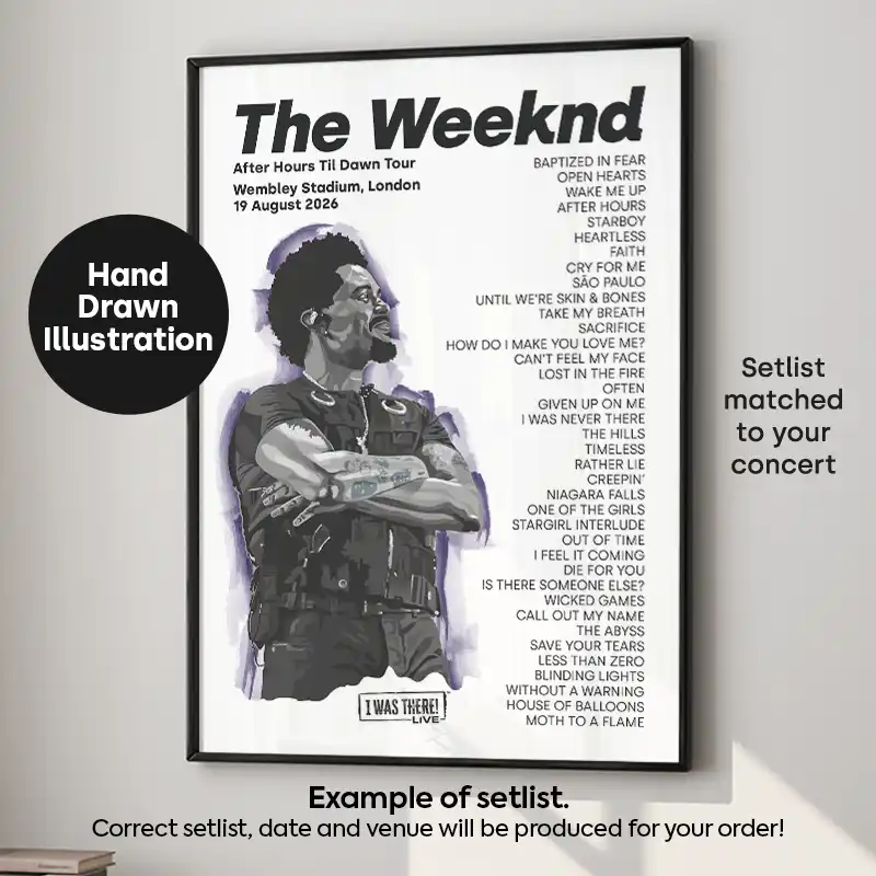 The Weeknd Illustration Setlist Poster 19 August 2026