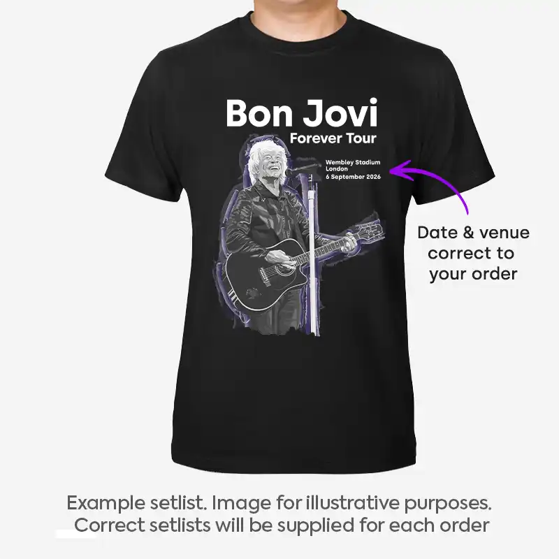 Bon Jovi Forever Tour T-Shirt Black - Any Date