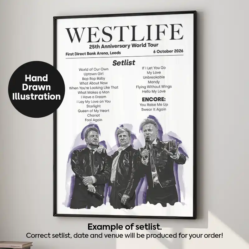 Westlife Illustration Setlist 6th October 2026 Poster